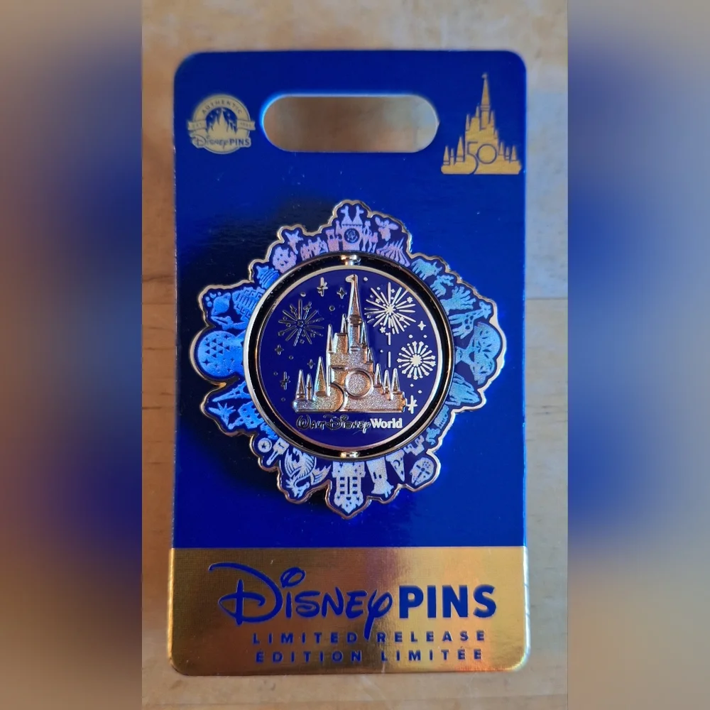 Disney 50th Anniversary Mickey Mouse Rotating Pin NWT 400953767850 - Picture 2 of 3